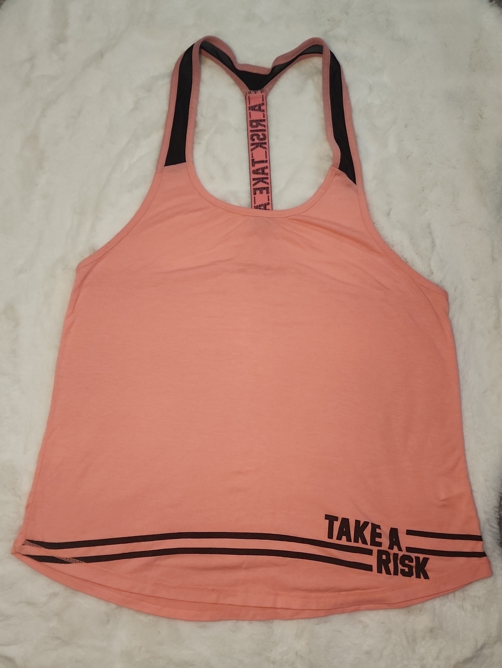 TAKE A RISK Women's Pink Racerback Tank Top
